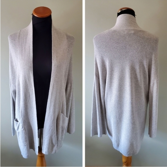 Wilfred XS Quiet Luxury Contemporary Silk Cashmere Open Texture Knit Cardigan - Picture 3 of 15